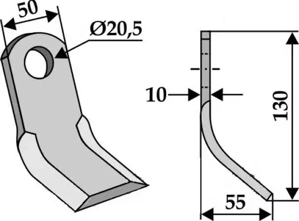 Y-Messer 130x50mm